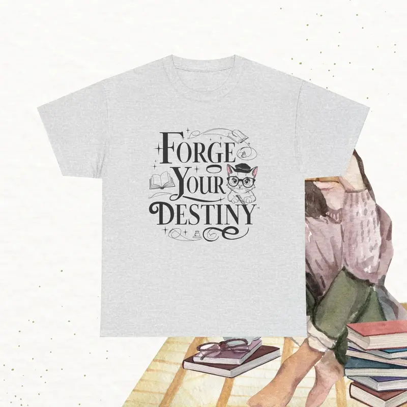 Book Lovers T-Shirt Forge Your Destiny Cotton T-Shirt 8