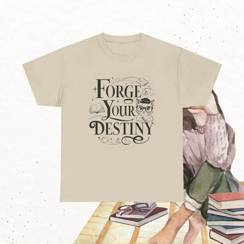 Book Lovers T-Shirt Forge Your Destiny Cotton T-Shirt 9