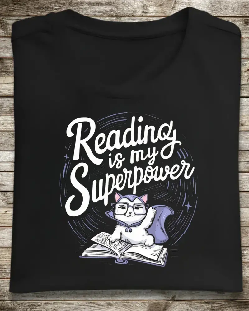 Book Lovers T-Shirt Reading Is My Superpower Cotton Tshirt 1