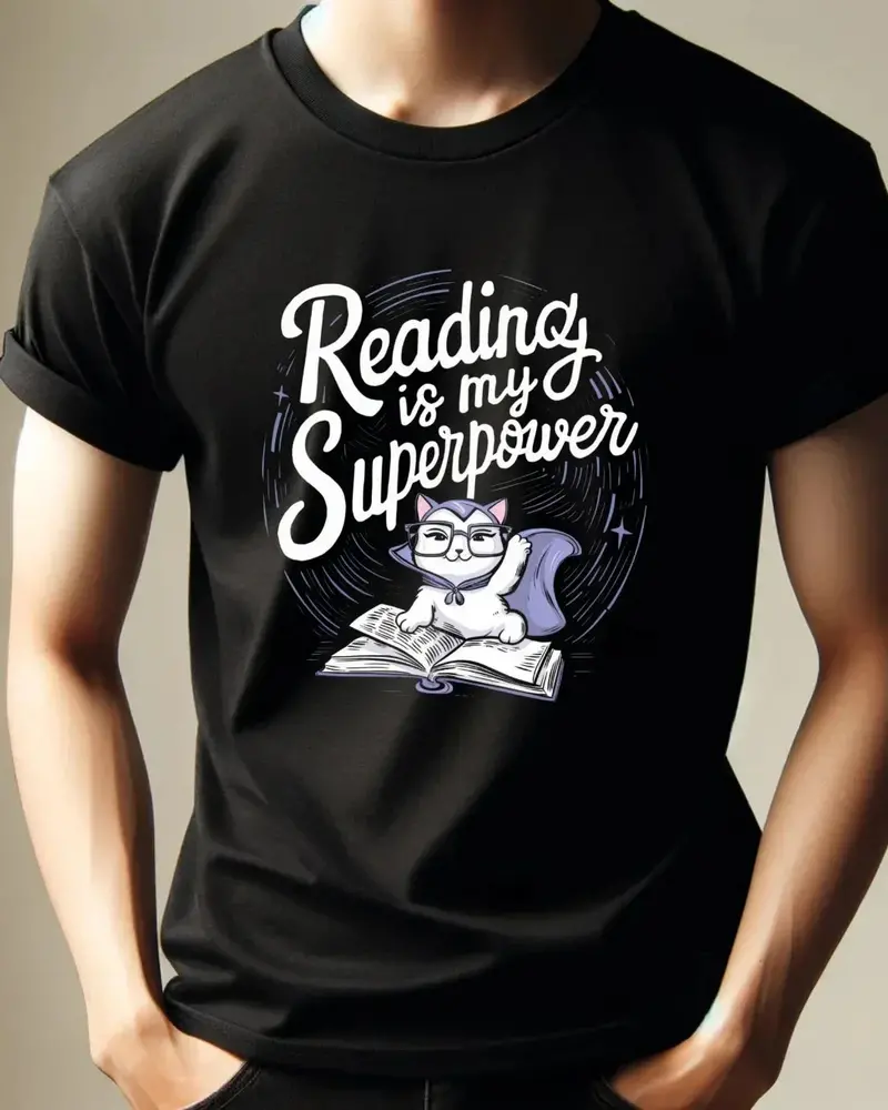 Book Lovers T-Shirt Reading Is My Superpower Cotton Tshirt 4
