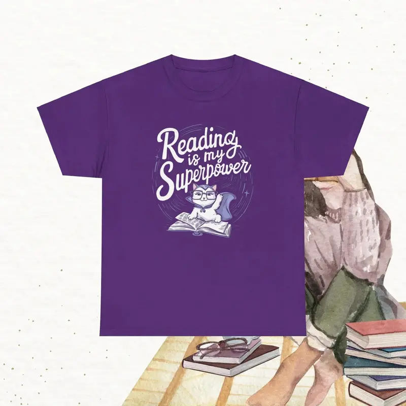 Book Lovers T-Shirt Reading Is My Superpower Cotton Tshirt 6