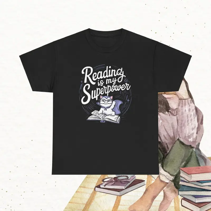 Book Lovers T-Shirt Reading Is My Superpower Cotton Tshirt 7