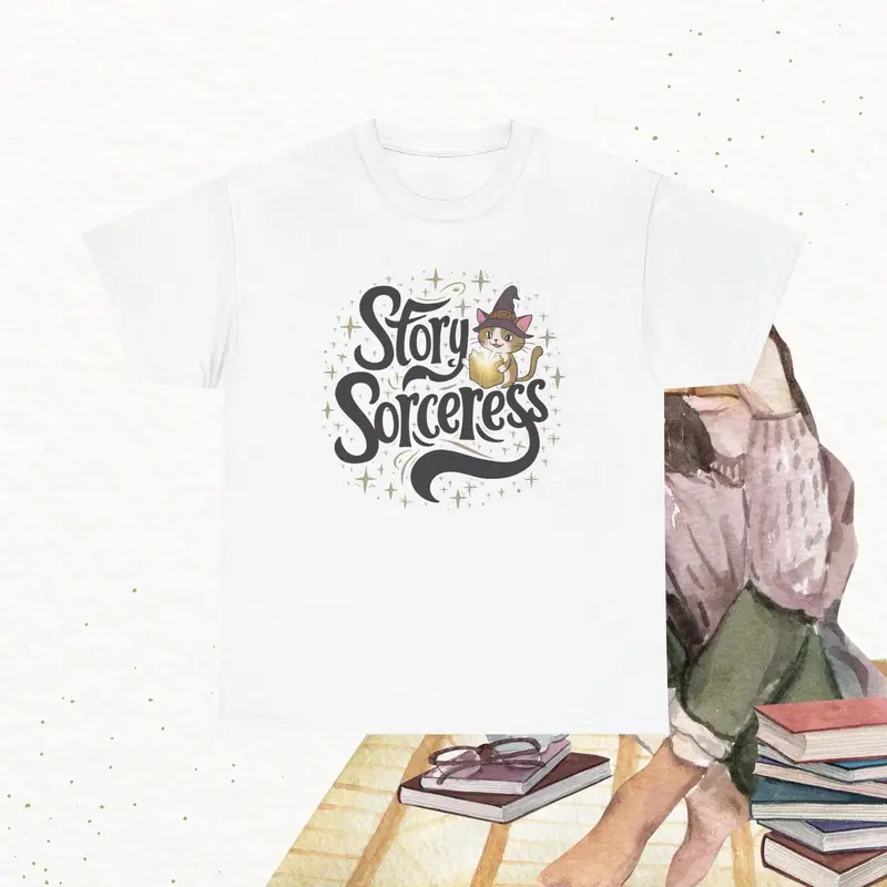 Book Lovers T-Shirt Story Sorcerer Cotton T-Shirt 5