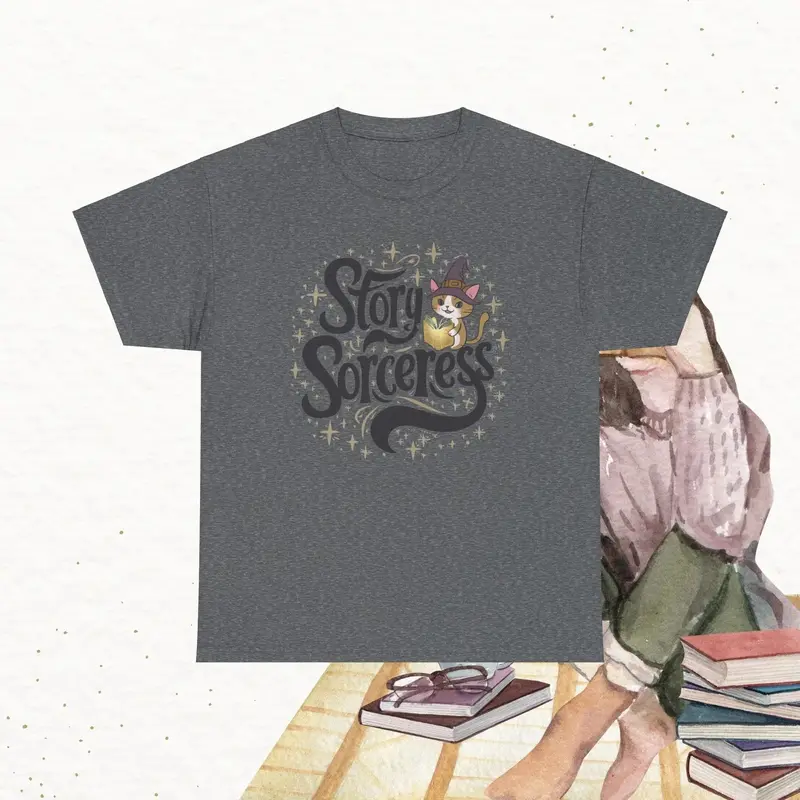 Book Lovers T-Shirt Story Sorcerer Cotton T-Shirt 8