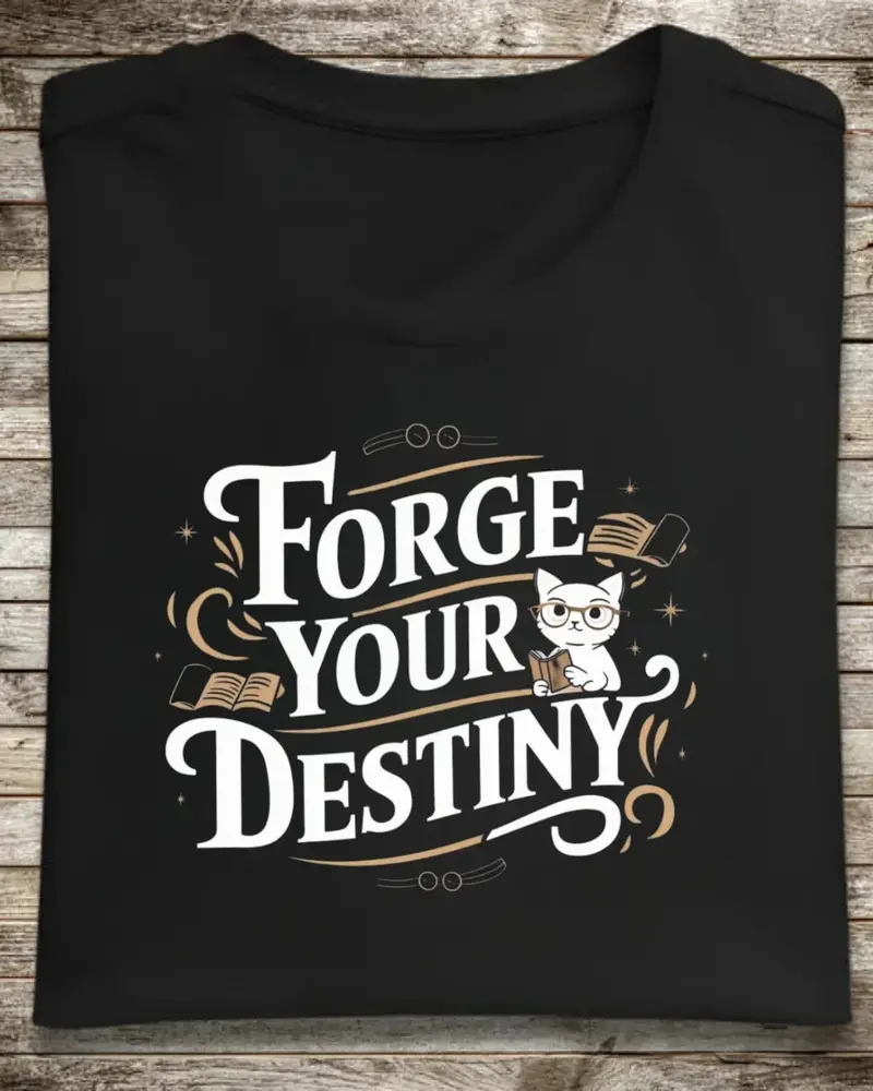 Book Lovers T-Shirts Forge Your Destiny Cotton T-Shirt 1