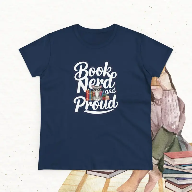 Book Nerd Proud Book Lovers Cotton Women T-Shirt 11