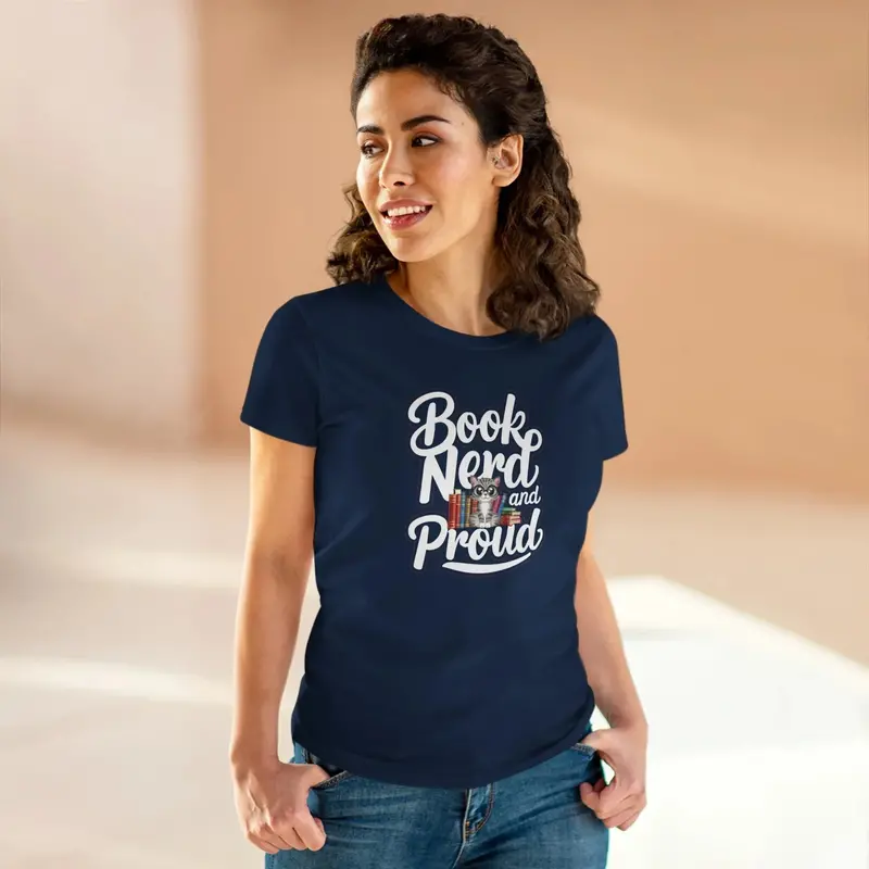 Book Nerd Proud Book Lovers Cotton Women T-Shirt 12