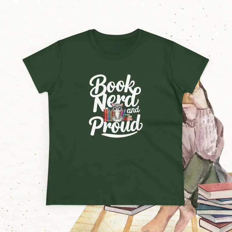Book Nerd Proud Book Lovers Cotton Women T-Shirt 17