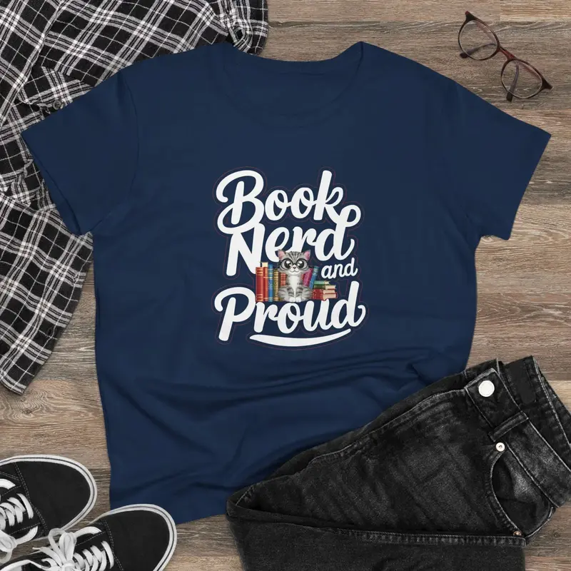 Book Nerd Proud Book Lovers Cotton Women T-Shirt 2