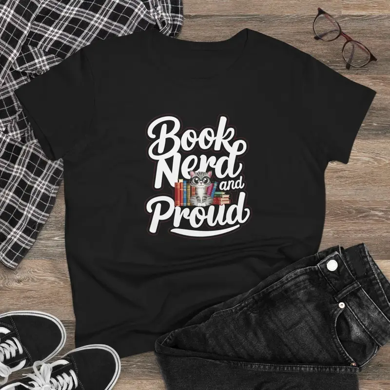Book Nerd Proud Book Lovers Cotton Women T-Shirt 3