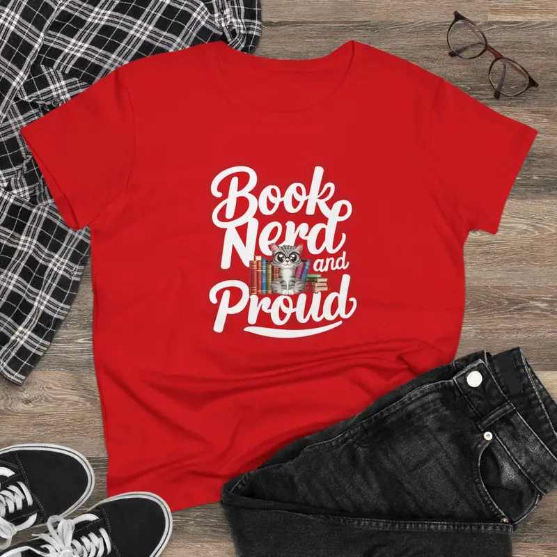 Book Nerd Proud Book Lovers Cotton Women T-Shirt 4