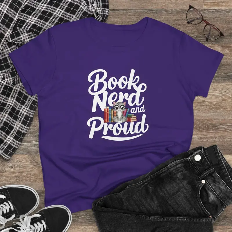 Book Nerd Proud Book Lovers Cotton Women T-Shirt 5