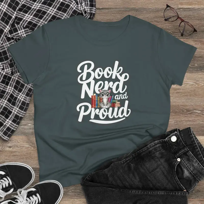 Book Nerd Proud Book Lovers Cotton Women T-Shirt 7