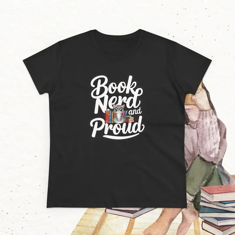 Book Nerd Proud Book Lovers Cotton Women T-Shirt 9