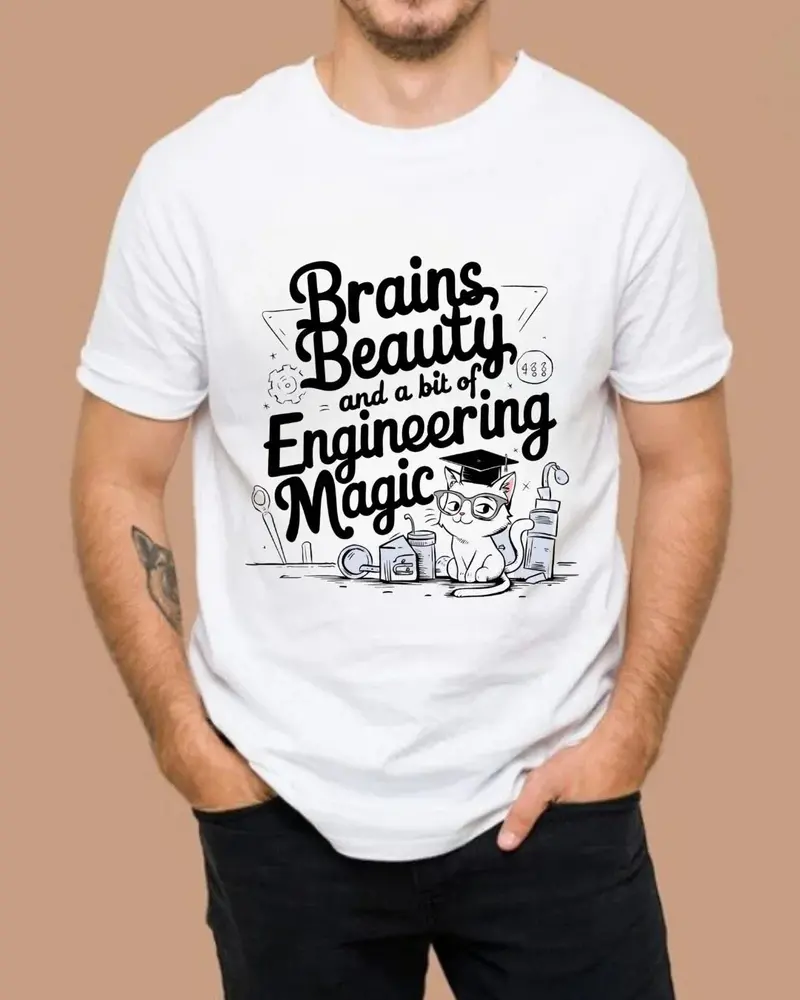 Brain Beauty & Bit Of Engineering Magic Cotton T-Shirt 4