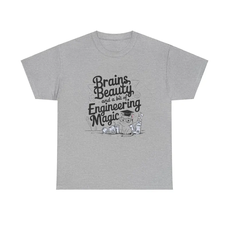 Brain Beauty & Bit Of Engineering Magic Cotton T-Shirt 7
