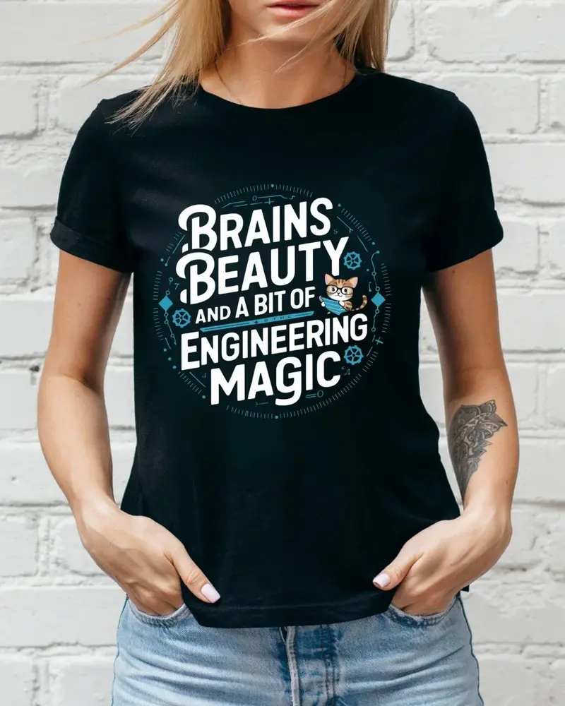 Brain Beauty & Bit Of Engineering Magic Cotton Tee 3