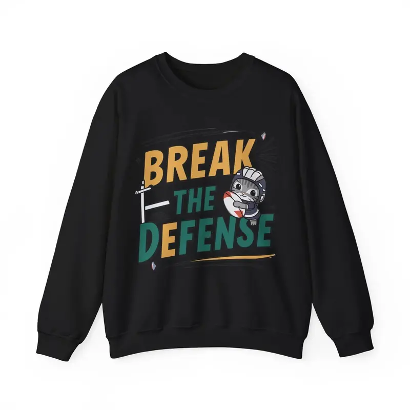Break The Defence Rugby Heavy Unisex Cotton Crewneck Sweatshirt 4