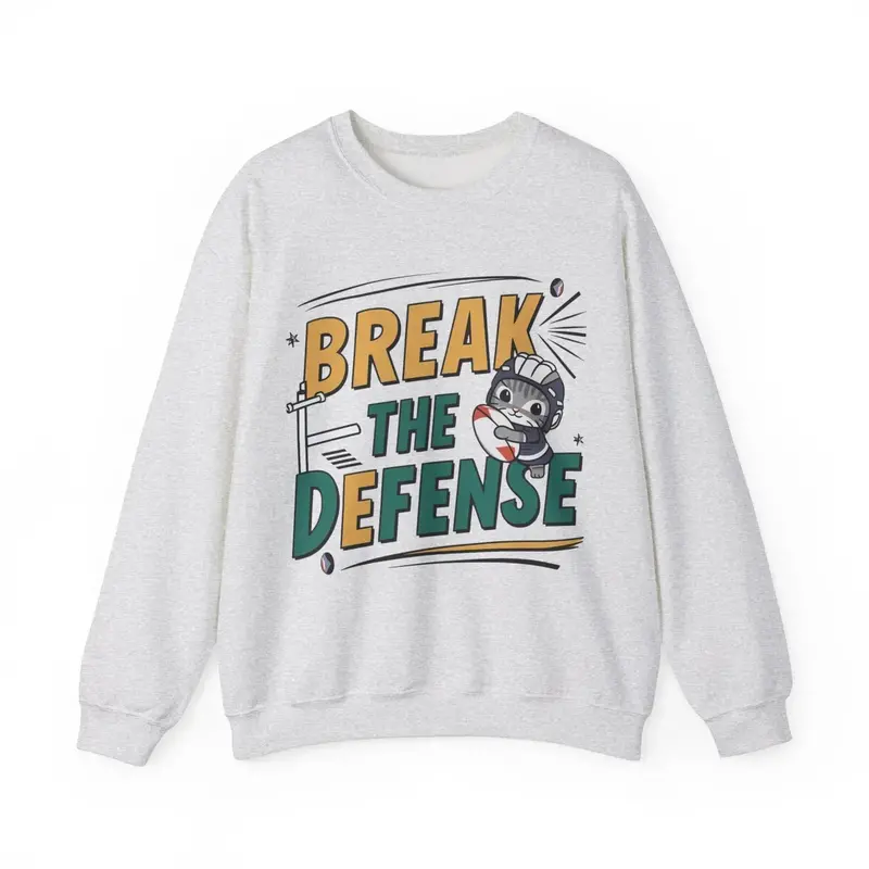 Break The Defence Rugby Heavy Unisex Cotton Crewneck Sweatshirt 5