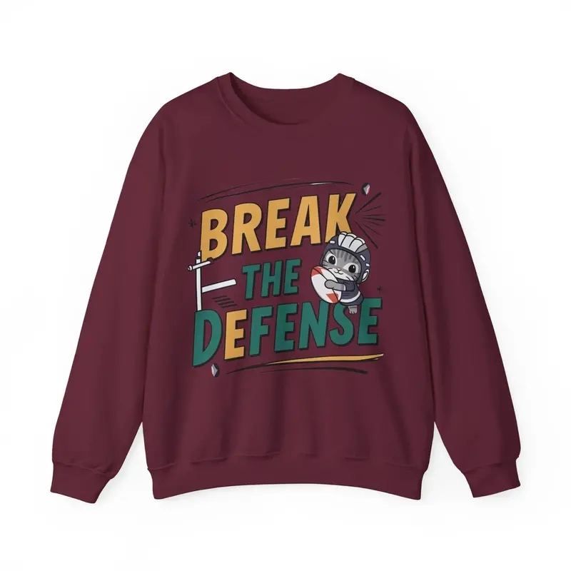 Break The Defence Rugby Heavy Unisex Cotton Crewneck Sweatshirt 6