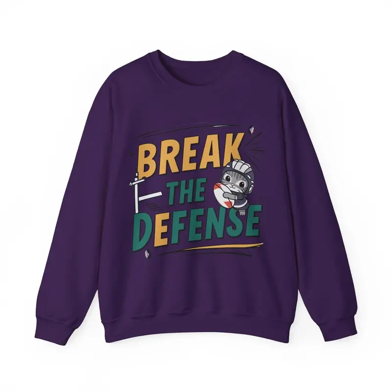 Break The Defence Rugby Heavy Unisex Cotton Crewneck Sweatshirt 7