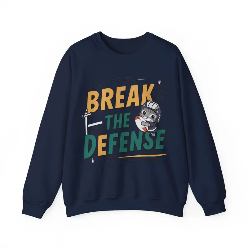 Break The Defence Rugby Heavy Unisex Cotton Crewneck Sweatshirt 9