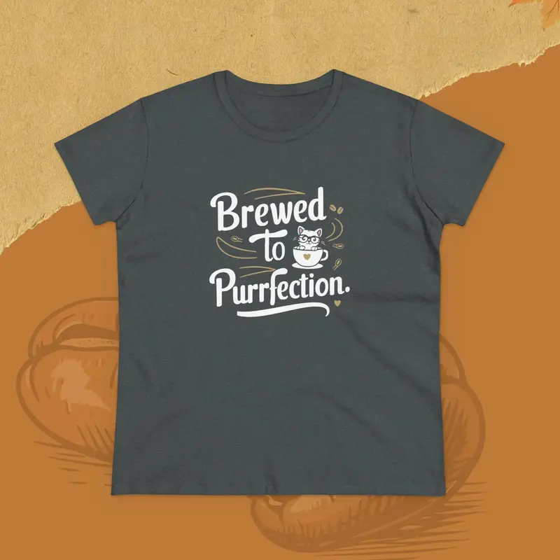 Brewed To Purrfection Coffee Lover Women T-Shirt 18