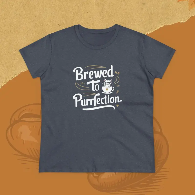 Brewed To Purrfection Coffee Lover Women T-Shirt 20