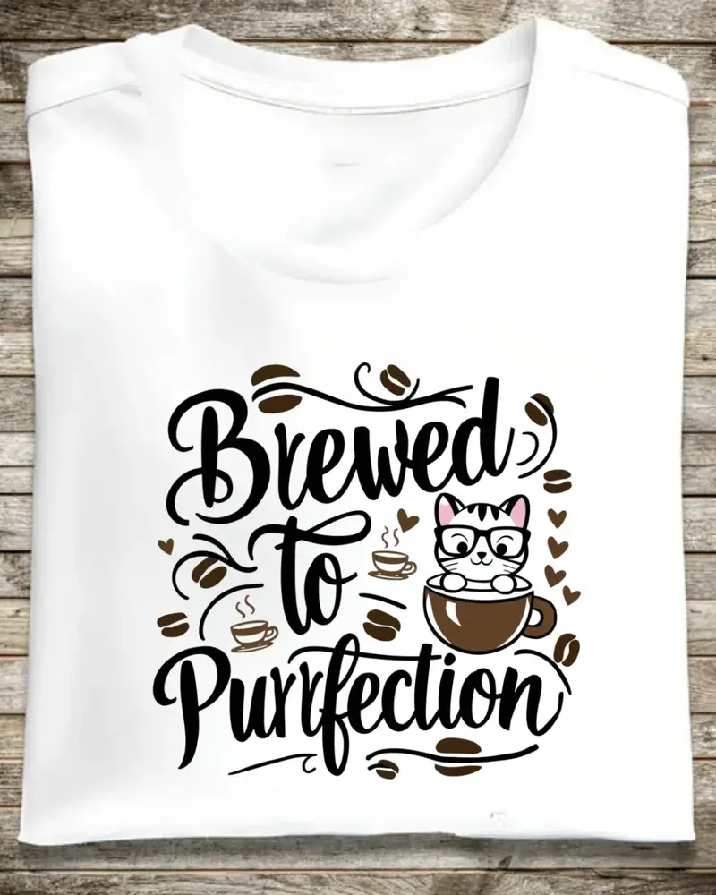 Brewed To Purrfections Coffee  T-Shirt 1