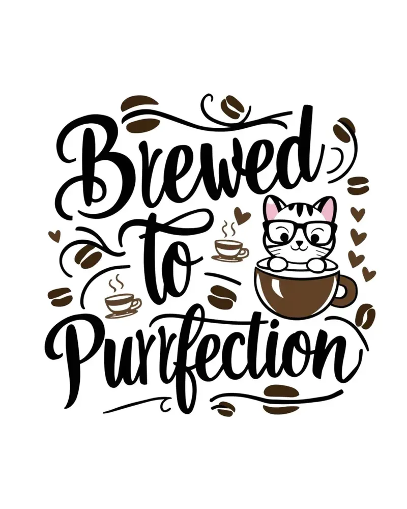 Brewed To Purrfections Coffee T-Shirt 2