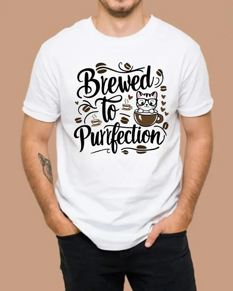 Brewed To Purrfections Coffee T-Shirt 4