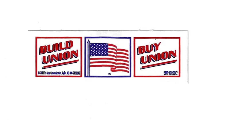 Build Union-Buy Union Hard Hat Sticker #M3 1