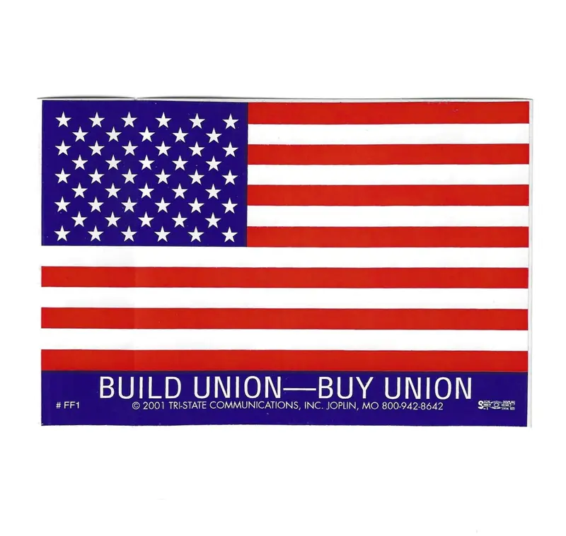 Build Union/Buy Union Large American Flag Sticker #Ff1 1