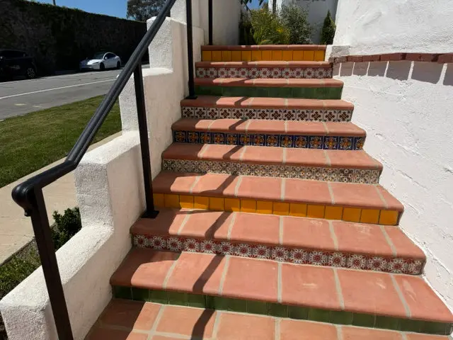 Bullnose Lincoln Saltillo Stair Tile 12X12 | Unsealed Handmade Mexican Tile Trim 8