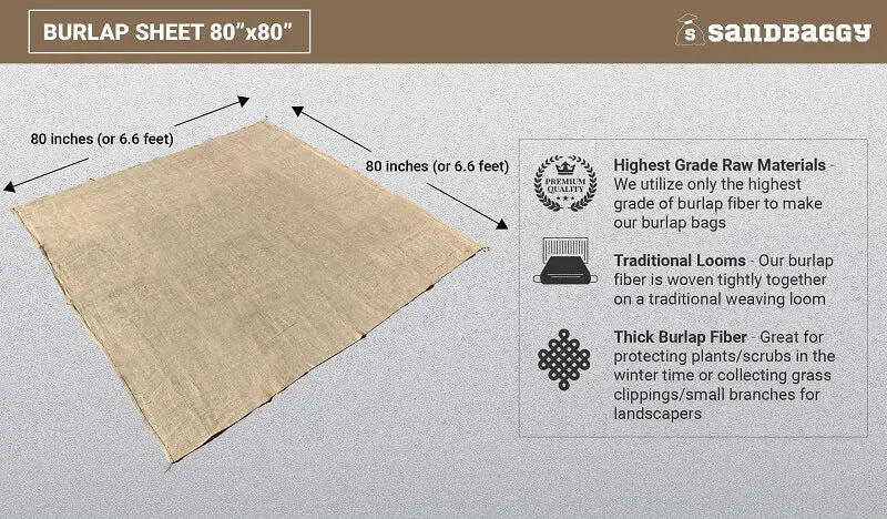 Burlap Squares - 80" X 80" - Landscaping, Gardens, Decor 3