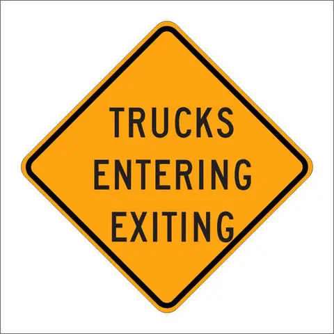 C44 (Ca) Trucks Entering Exiting Sign 1
