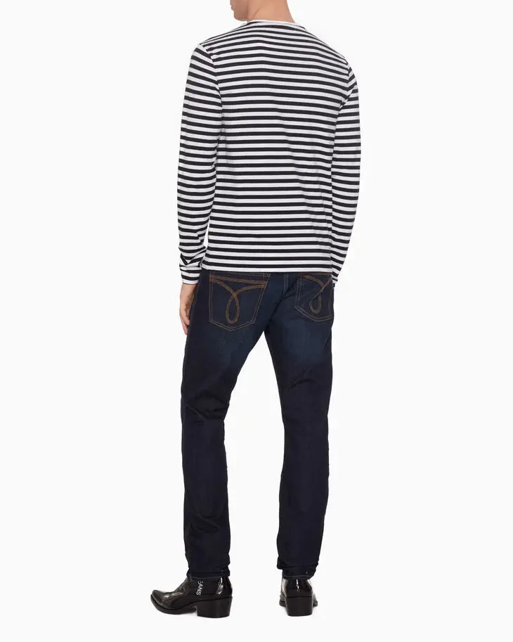 Calvin Klein Stripe Crew Neck Tee J313870 Wht/Blk 4
