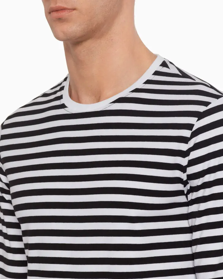 Calvin Klein Stripe Crew Neck Tee J313870 Wht/Blk 5