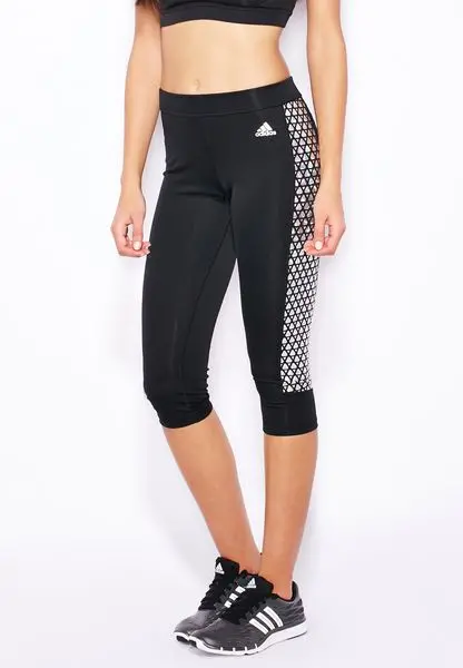Capri 3/4 Women Adidas Training Techfit Gym Sports Aj2279 Race Black Pant 1