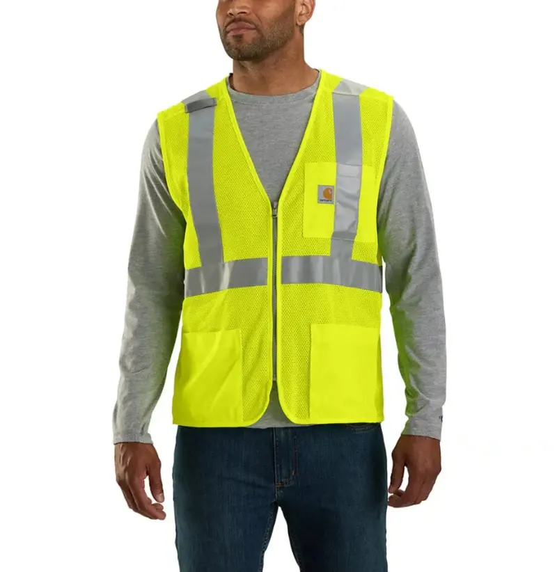 Carhartt Men's C2 Hi-Vis Mesh Multi-Pocket Zip Safety Vest 1