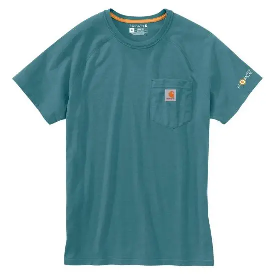 Carhartt Men's Force® Delmont Short Sleeve T-Shirt_Blue Spruce 1