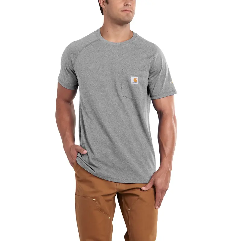 Carhartt Men's Force® Delmont Short Sleeve T-Shirt_Granite Heather 1