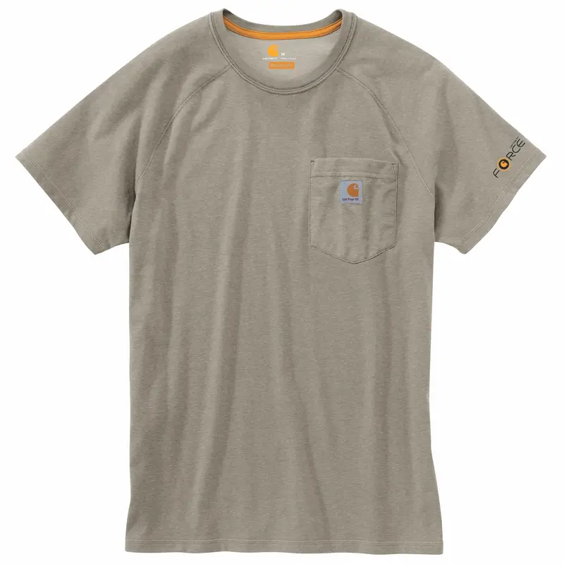 Carhartt Men's Force® Delmont Short Sleeve T-Shirt_Greige Heather 1