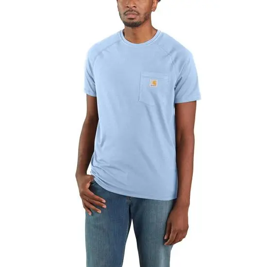 Carhartt Men's Force® Delmont Short Sleeve T-Shirt_Light Blue 1