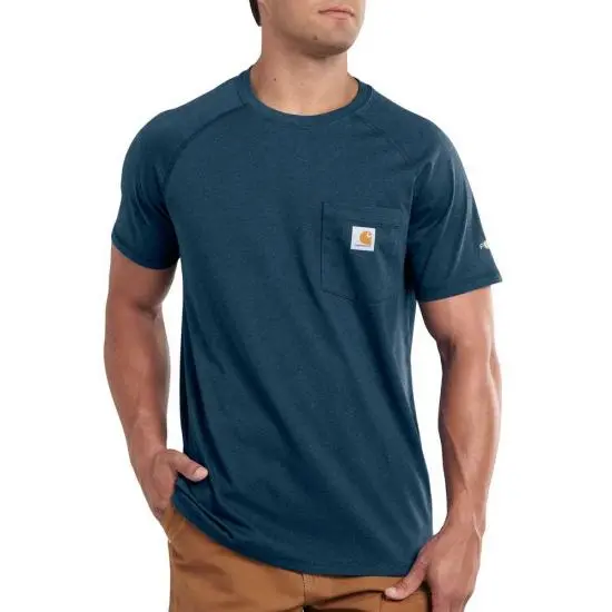 Carhartt Men's Force® Delmont Short Sleeve T-Shirt_Light Huron Heather 1