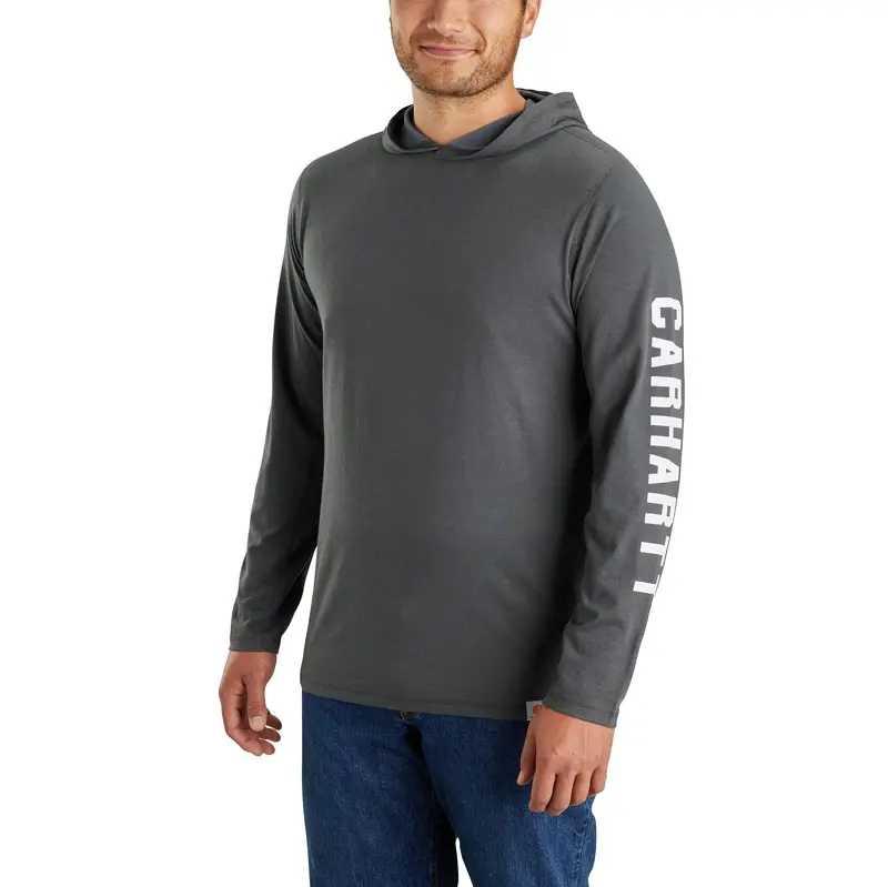 Carhartt Men's Force®  Relaxed Fit Logo Hooded Long Sleeve T-Shirt 1