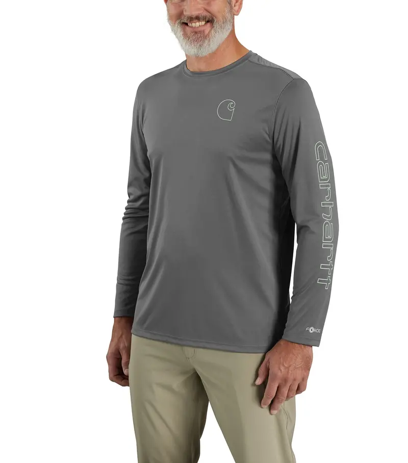 Carhartt Men's Force Sun Defender Lightweight Long Sleeve Logo T-Shirt 4