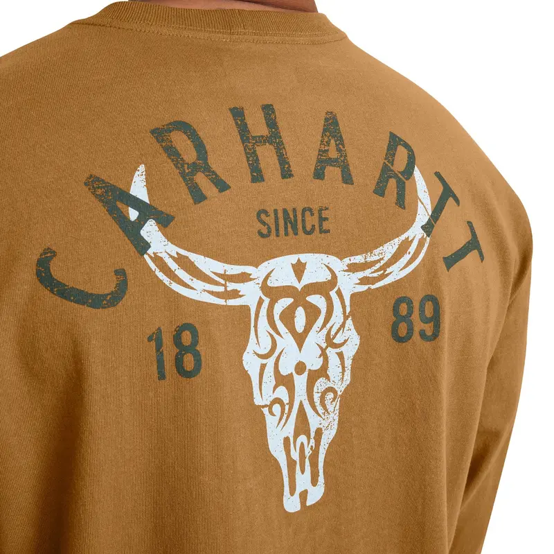 Carhartt Men's Heavyweight Pocket Longhorn Graphic Long Sleeve T-Shirt 2