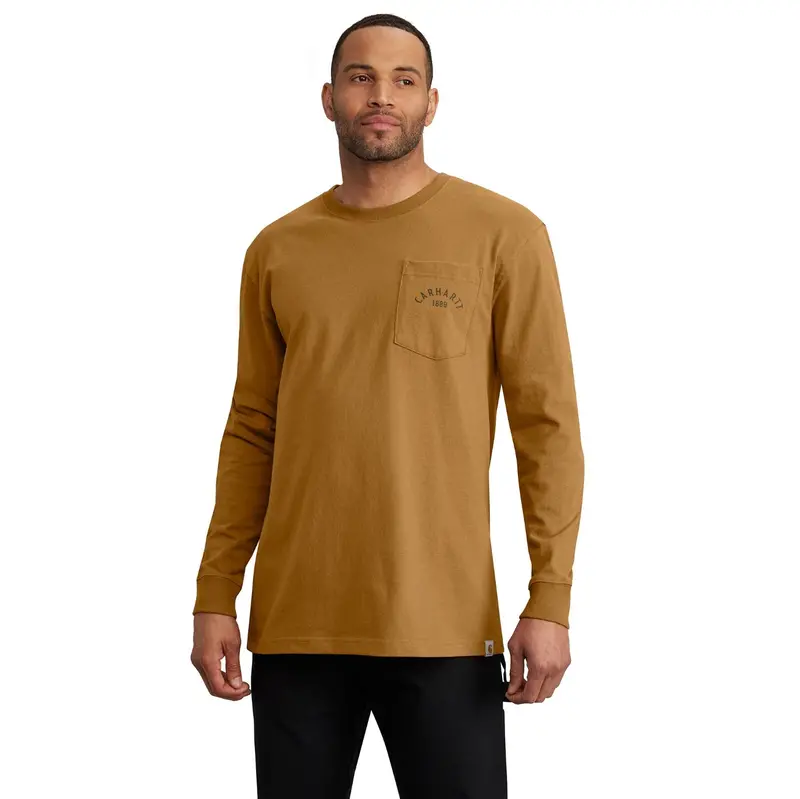 Carhartt Men's Heavyweight Pocket Longhorn Graphic Long Sleeve T-Shirt 3