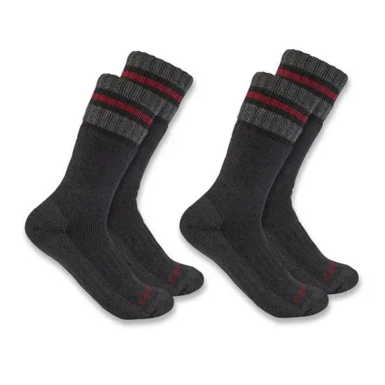 Carhartt Men's Heavyweight Synthetic Wool Blend Boot Sock (2-Pack) 1